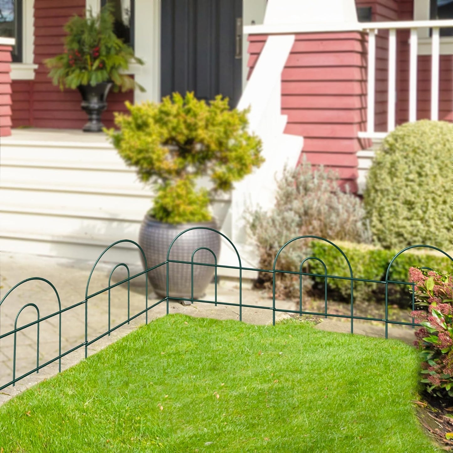 Decorative Garden Folding Border Fence, Metal Wire Edging Flower Fence Panel 18in X20ft Outdoor Patio Landscape