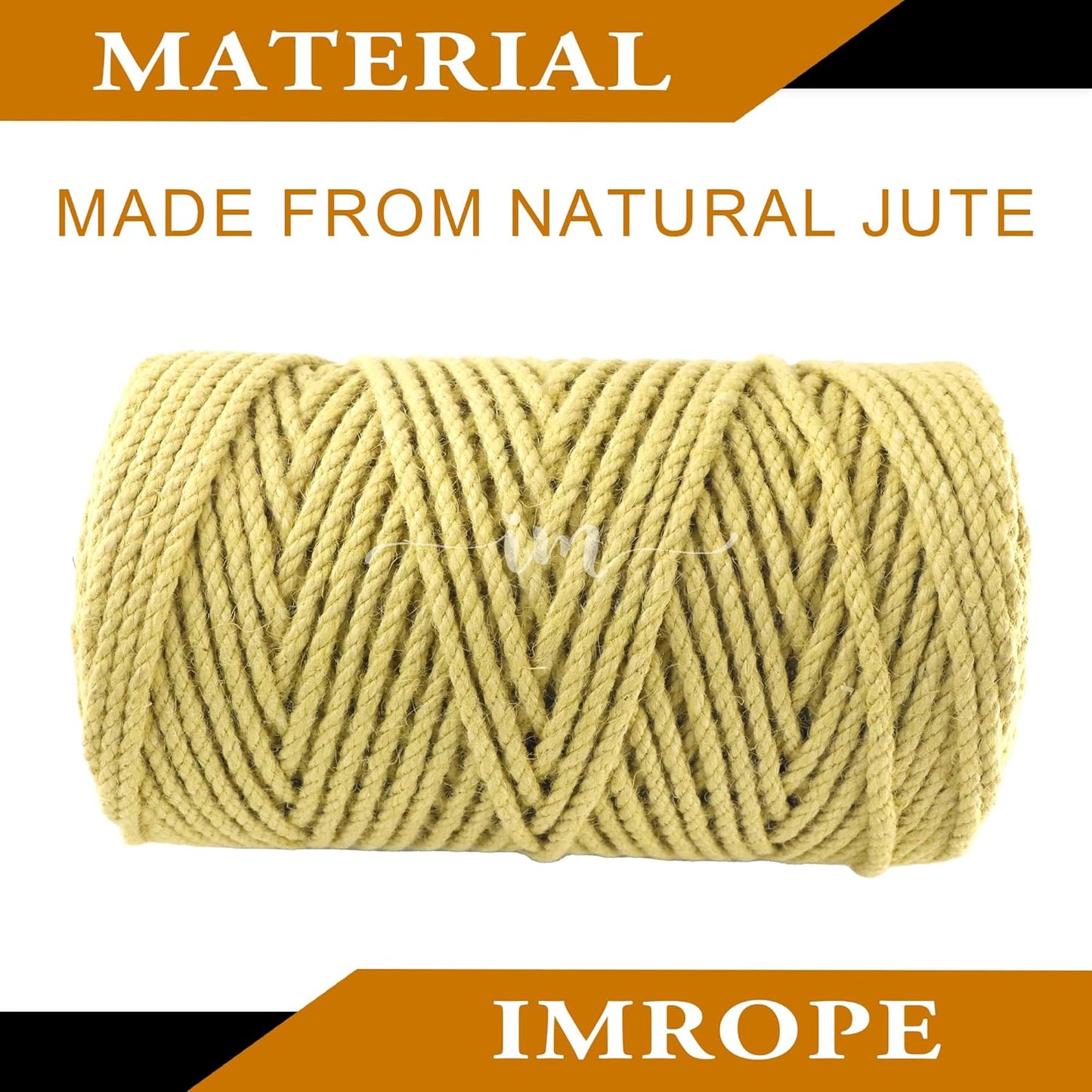 4mm x 200 Feet Yellow Jute Rope, Twine for Gardening Tomato Climbing Plant Tie Floristry Crafts Gift Wrapping Packing Decor