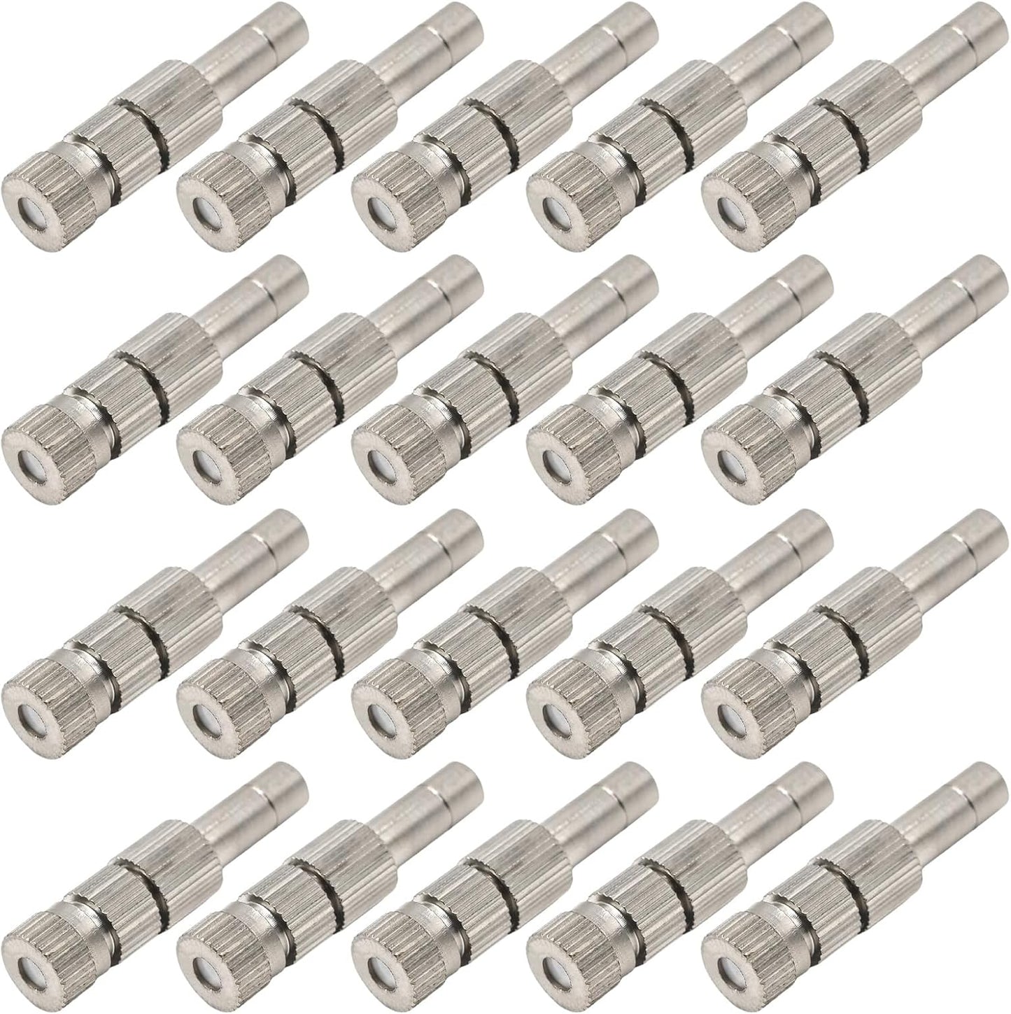 20pcs 6mm Brass Mister Nozzles with Filter, 0.006"/0.15mm Orifice Misting Nozzles for Outdoor Cooling System, Landscaping, Air Humidification, Greenhouse Irrigation