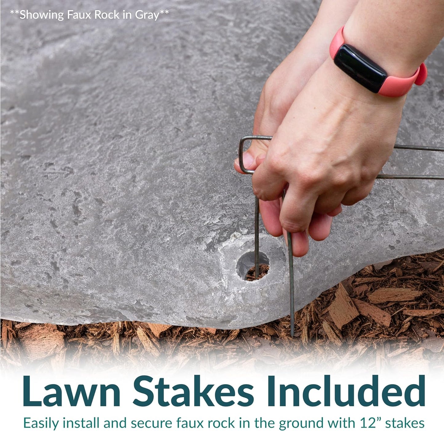 Sunnydaze 3.5” H Polyresin Faux Landscape Rock Cover - Lightweight Fake Rock Well Pump Cover for Outside - Gray