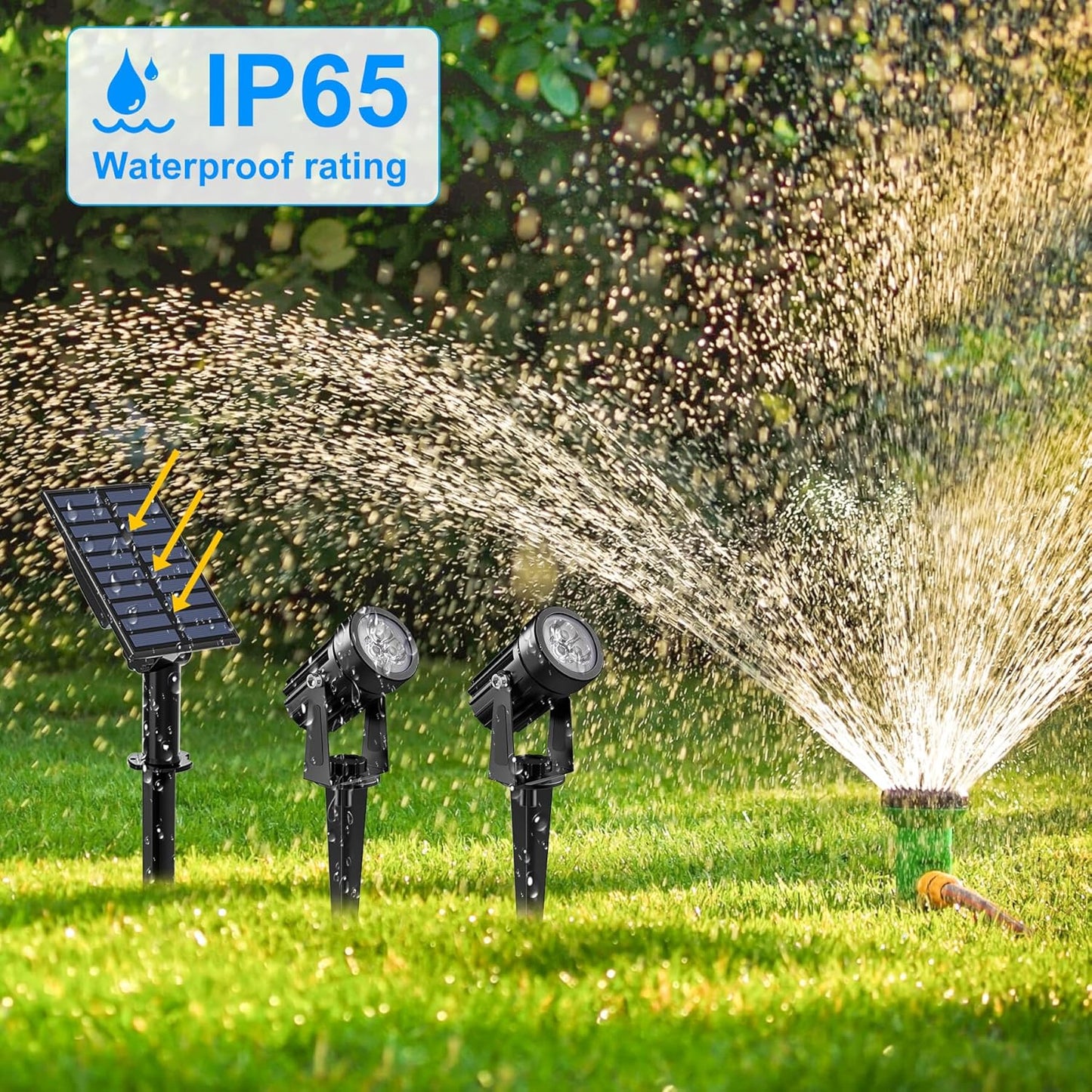 Solar Spot Lights Outdoor, 2-in-1 Solar Landscape Spotlights IP65 Waterproof 9.8ft Cable,Auto On/Off Outdoor Wall Lights for Garden Yard Driveway Porch Walkway Pool(6000K White)