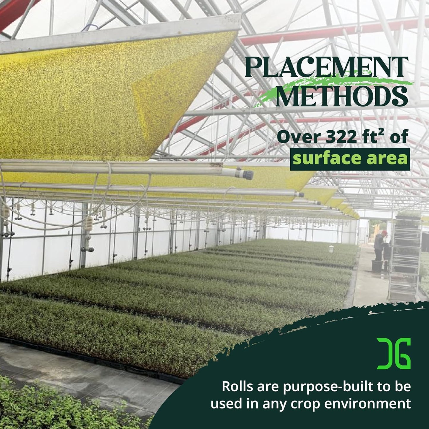 Catchmaster XL AG Roll 2PK, Double Sided Adhesive Fly Tape Strips, Fungus Gnat Sticky Trap for Greenhouse, Garden, Nursery, Pest Control Gardening Supplies, Pet Safe Insect Trap, 328' x 12" Yellow