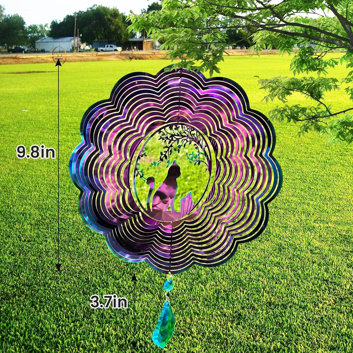 Wind Spinner, Hanging Wind Sculptures,Wind Spinners for Yard and Garden Decor,Yard Decorations Outdoor,Hanging Art Ornaments for Garden Yard Balcony Decor (Cat)