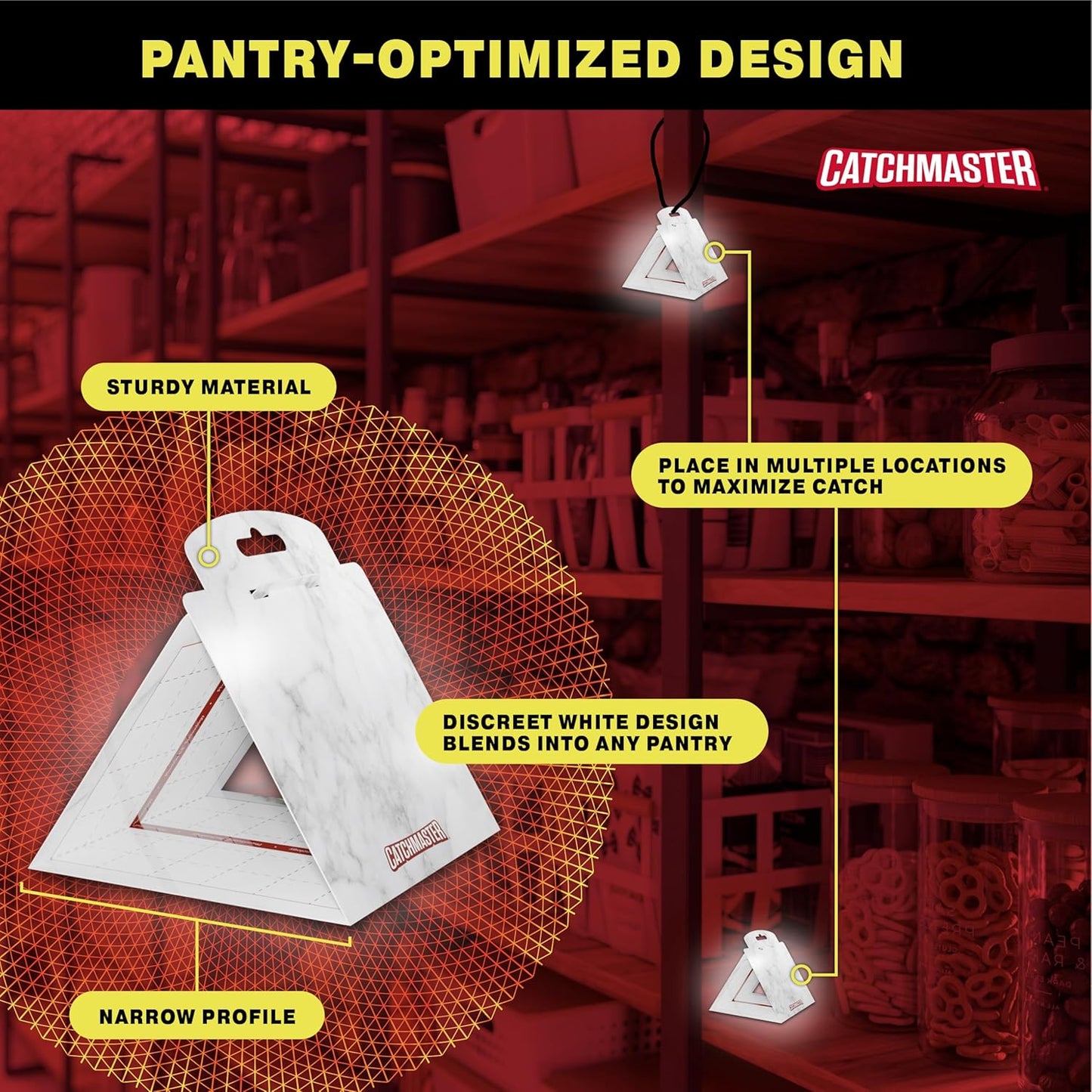 Catchmaster Premium Pantry Moth Traps, Marble Patterned Odorless Sticky Glue Traps 6PK, Pheromone Attractant for House, Kitchen Storage & Kitchen Pantry Cabinet, PheroGuard Technology, Trap Moths