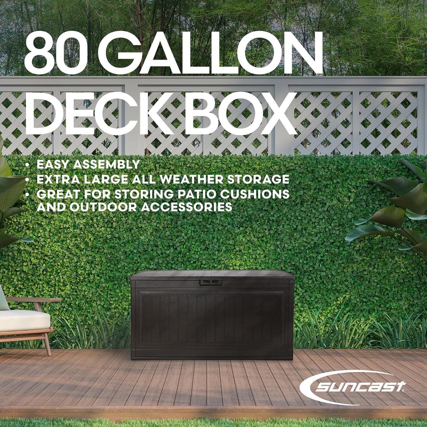 Suncast 80 GAL. LARGE DECK BOX, BMDB1080J