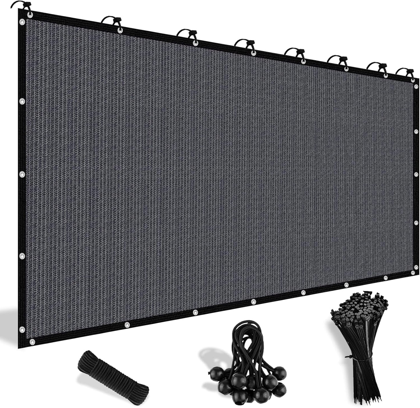 Shade&Beyond 90% Sun Shade Cloth with Grommets, 6' X 8' Pergola Shade Cover Canopy, Mesh Tarp Sun Screens for Patio, Outdoor, Garden, Backyard, Blue Gray