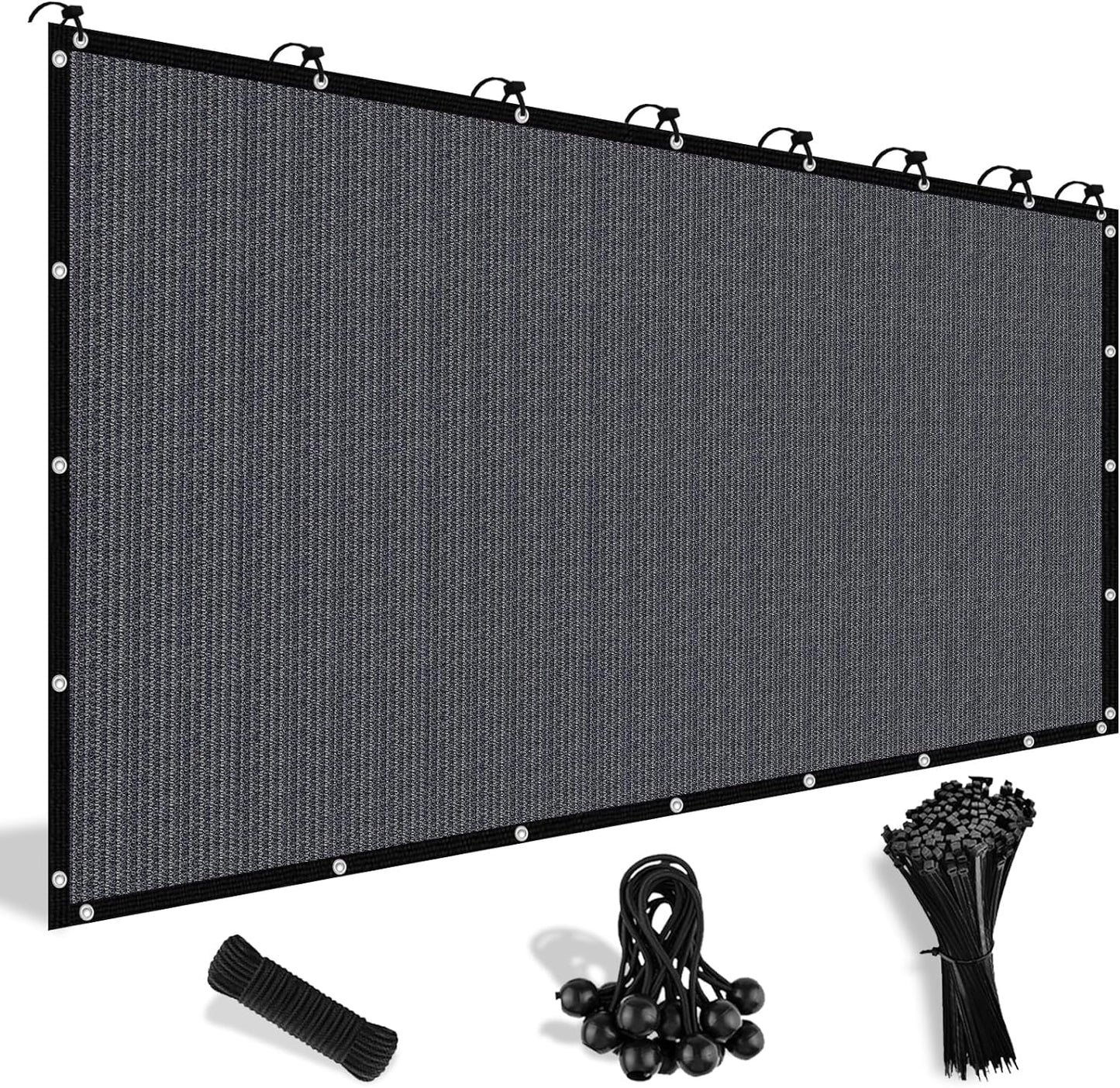 Shade&Beyond 90% Sun Shade Cloth with Grommets, 12' X 20' Pergola Shade Cover Canopy, Mesh Tarp Sun Screens for Patio, Outdoor, Garden, Backyard, Blue Gray