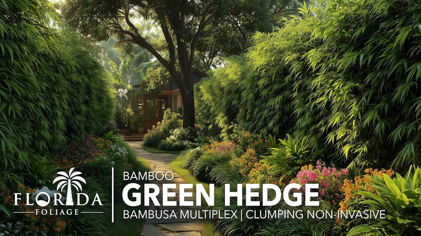 Green Hedge Bamboo | 1 Extra Large 3 Gallon Plant | Bambusa multiplex | Fast Growing Privacy Screen | Clumping Bamboo for Landscapes Gardens Walkways Accent Foundation Beds Decorative Garden