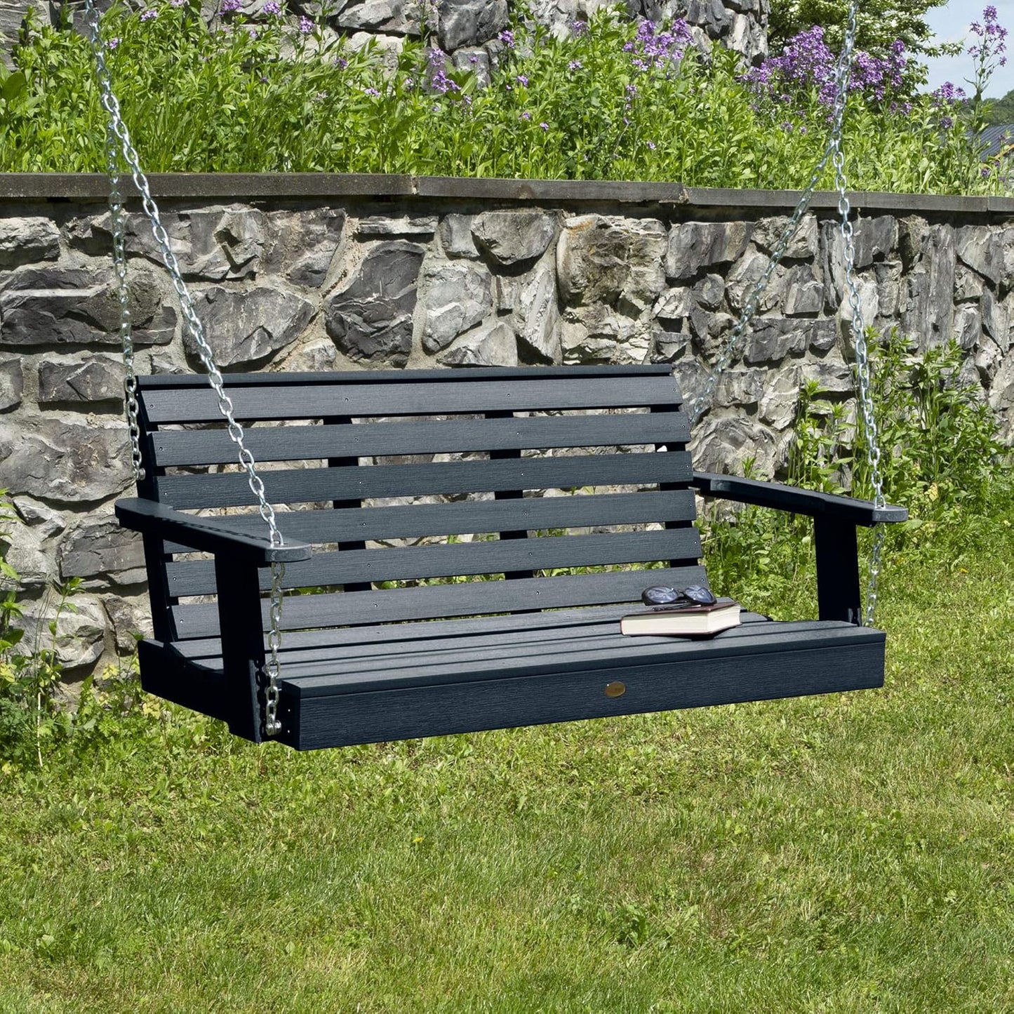 highwood Weatherly Porch Swing, 4 Feet, Federal Blue