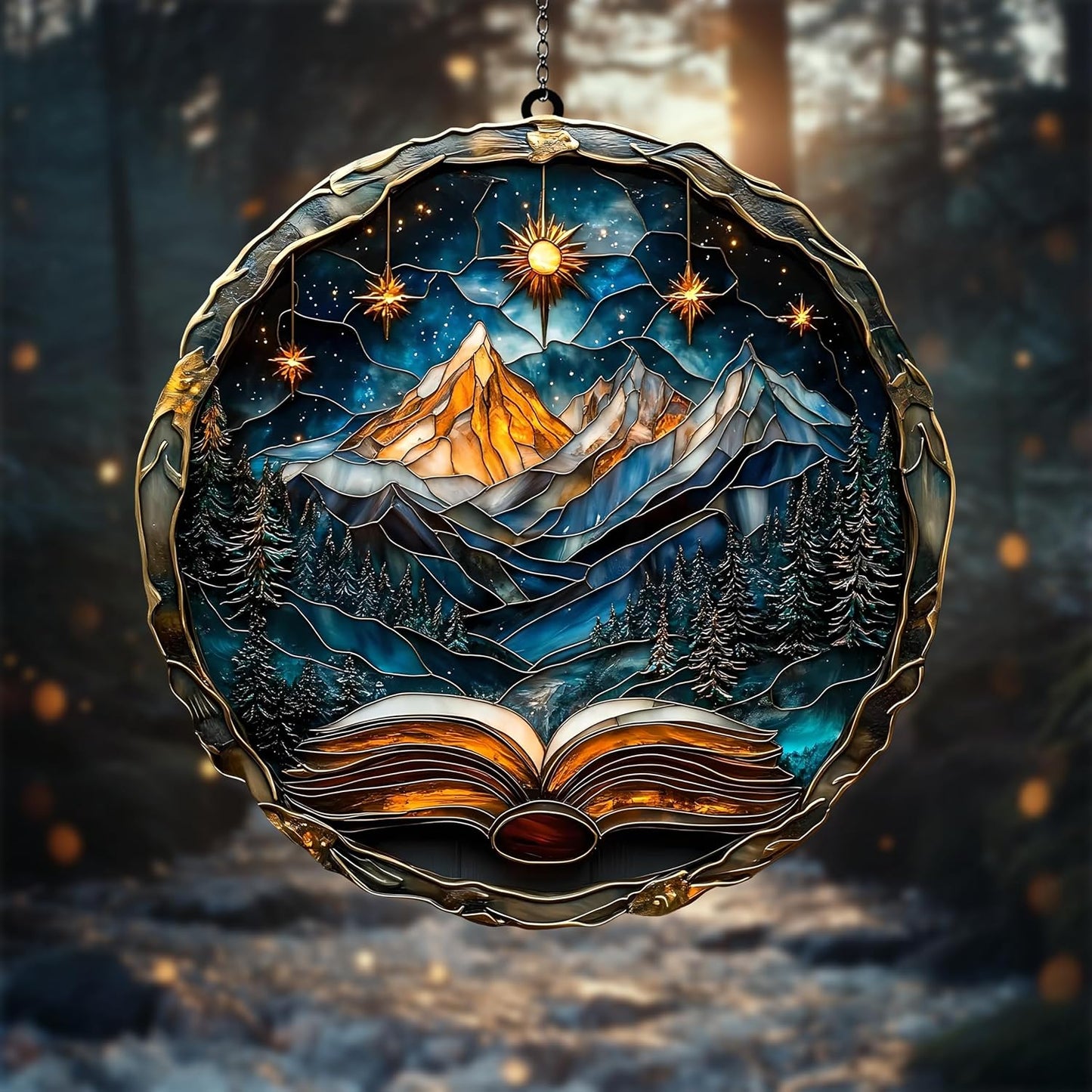 Starry Light Acrylic Suncatcher Window Hanging Wall Decor Fantasy Book Lover Reader Gift