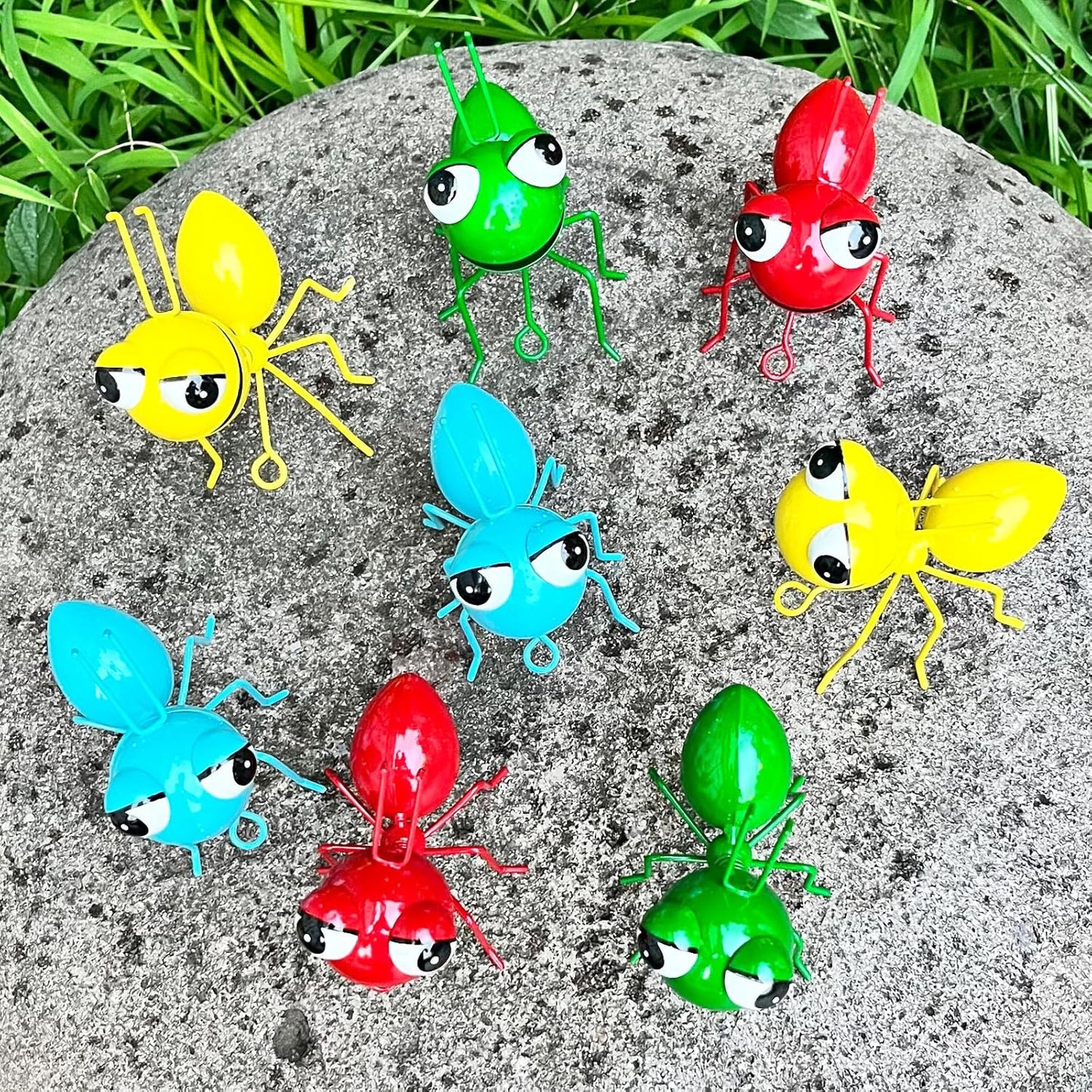 Metal Yard Art Garden Decor for Outside Cute Ants Yard Decorations Outdoor Lawn Ornaments Backyard Gifts for Mom - Set of 8 (4Colorful*2)
