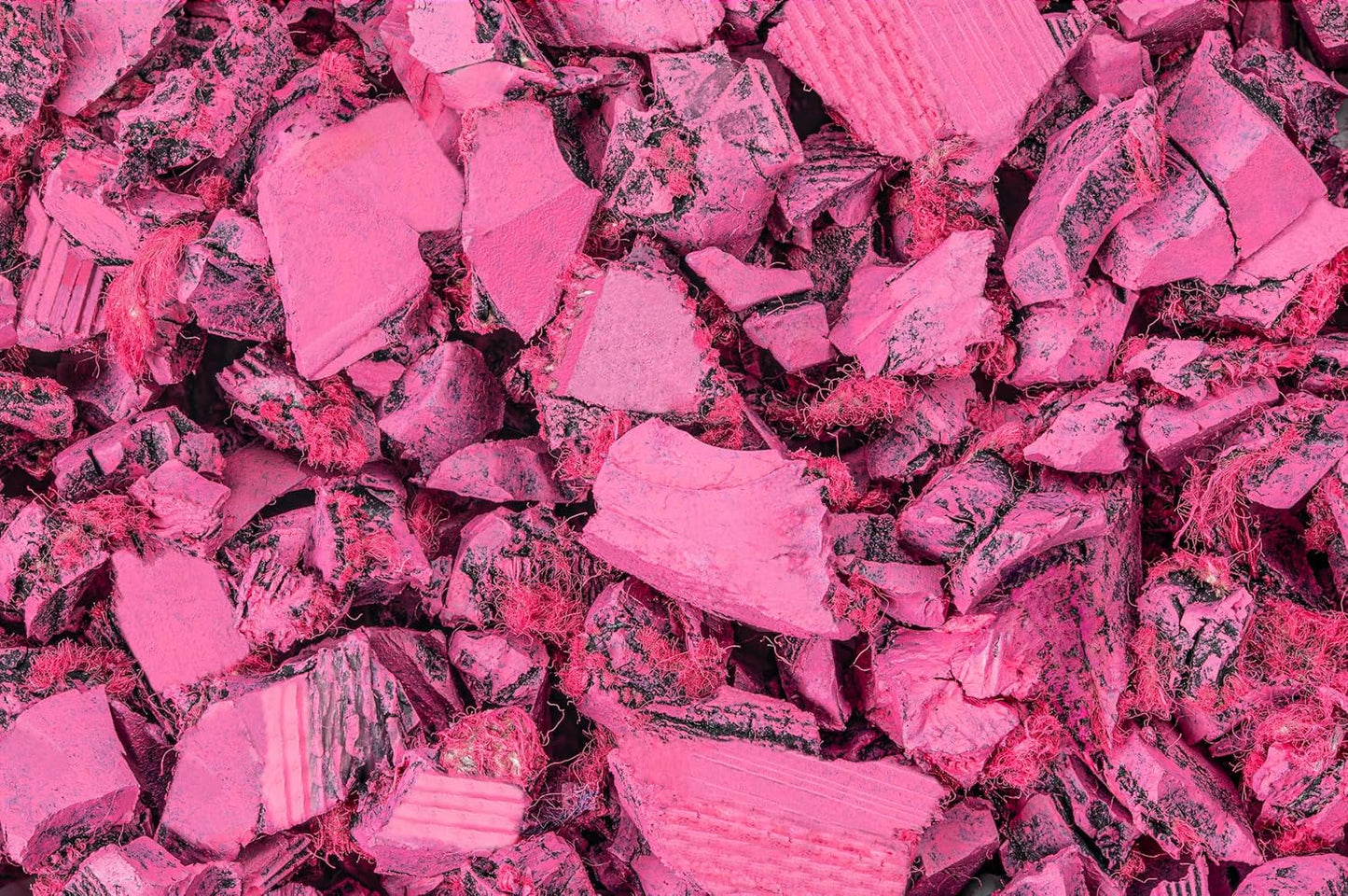 Playsafer Rubber Mulch Nuggets Protective Flooring for Playgrounds, Swing-Sets, Play Areas, and Landscaping (Hot Pink, 77 CU. FT - 2,000 LBS)