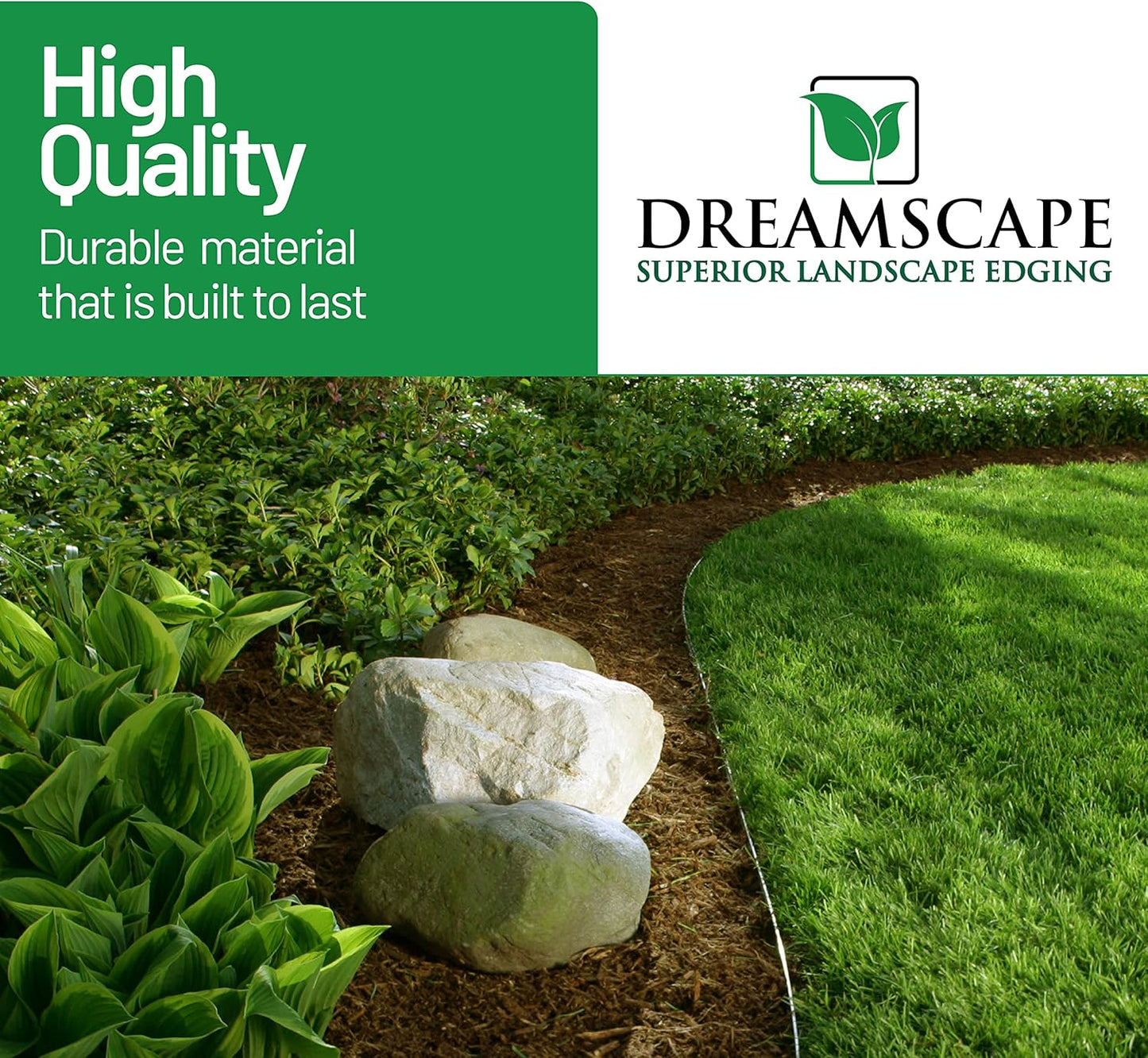 Dreamscape YardEdge Aluminum Landscape Edging - 12 Strips, 6ft Each (72ft Total), Bronze Duraflex Paint - Professional Quality Landscaping Border, Metal Divider for Lawn, Garden, Flowerbed