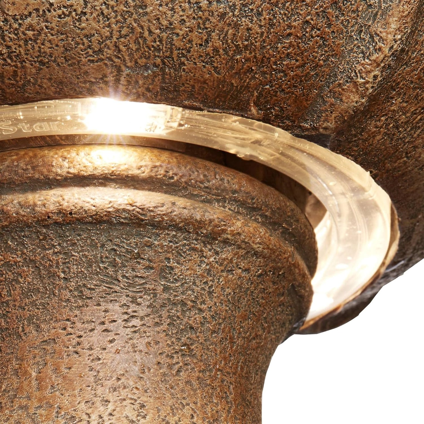 Arosco Modern Rustic Outdoor Floor Water Fountain with Light LED 43" High 3-Tiered Resin for Garden Patio Yard Deck Home Lawn Porch House Relaxation Exterior - John Timberland