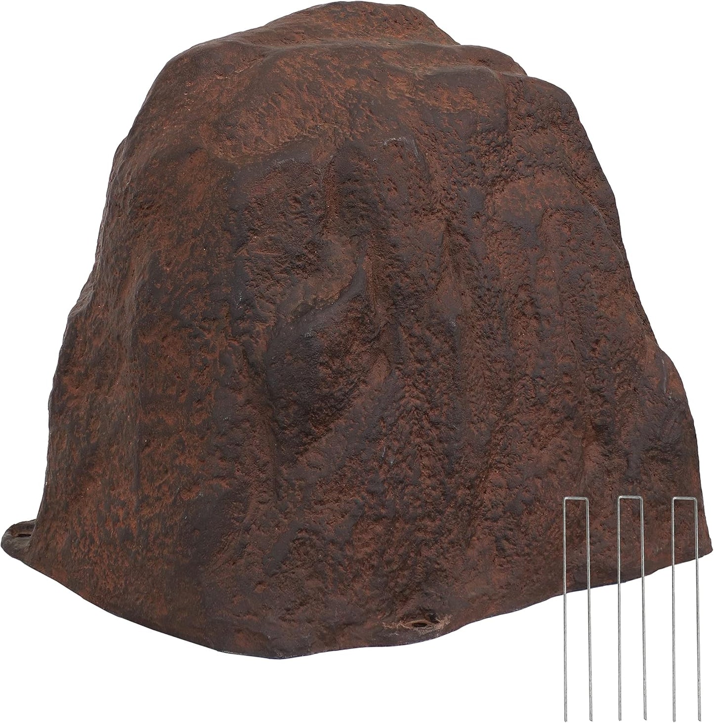 Sunnydaze 21.5” H Polyresin Faux Landscape Rock Cover - Lightweight Fake Rock Well Pump Cover for Outside - Brown