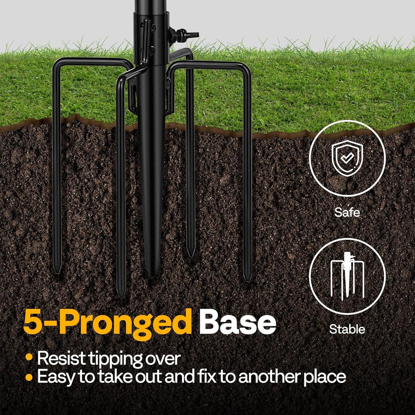 VIVOHOME Oval Polyresin Bird Bath Bowl with Metal Stake, 29 Inch Height Outdoor Freestanding Birdfeeder, Capacity 1.3 Gallons, 5-Pronged Base, Copper