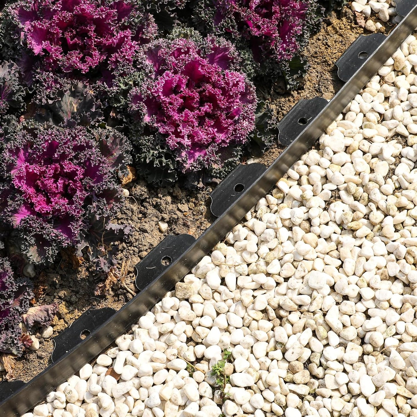 1.5 Inch Garden Edging Border 100FT, Plastic Edging for Landscaping with 90pcs Spikes