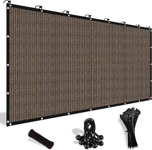 Shade&Beyond 90% Sun Shade Cloth with Grommets, 5' X 12' Pergola Shade Cover Canopy, Mesh Tarp Sun Screens for Patio, Outdoor, Garden, Backyard, Mocha