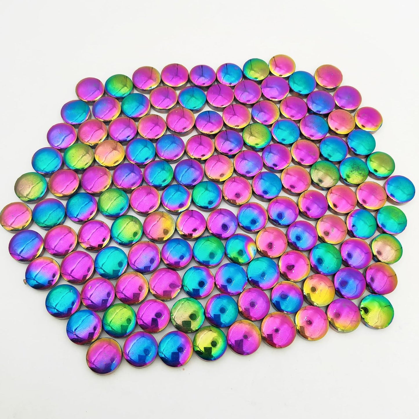 500g/1.1lb Round Ceramics Mosaic Tiles,120PCS DIY Making Creative Ceramic Mosaic Tiles for DIY Craft Plates Flowerpots Vases Cups Mosaic Making Supplies (0.78 inch Rainbow Round)