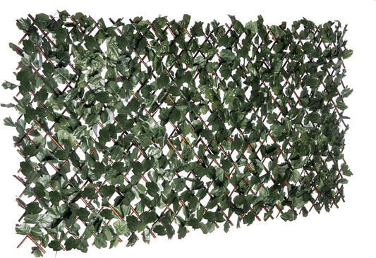 Naturae Decor Expandable Willow Trellis - Outdoor Privacy Screen - Sturdy and Flexible - Realistic Look - 40 in x 80 in - Ivy Leaves
