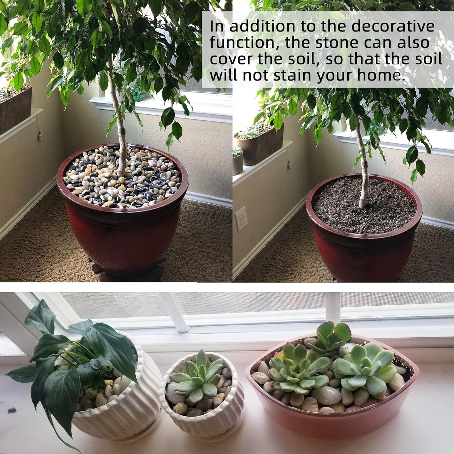 Anothera 18-lb Bulk Bag Pebbles for Plants 1-1.5 ” Aquarium Gravel River Rocks Garden Outdoor Decorative Stones