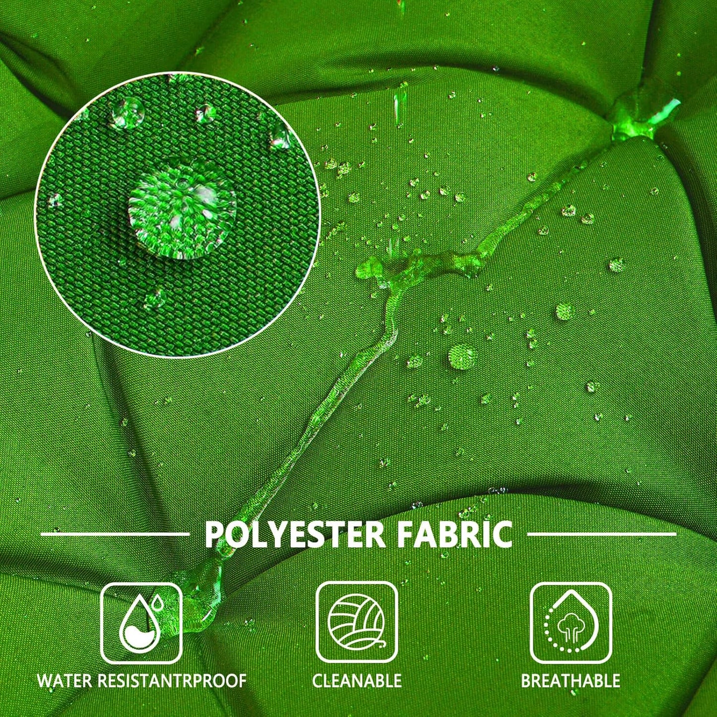 Porch Swing Cushions,Outdoor Cushions 3 Seater Replacement with Backrest, Waterproof Thickened Bench Cushion with Ties for Porch, Patio,Outdoor, Backyard and Garden (Grass Green 60 * 40 in)