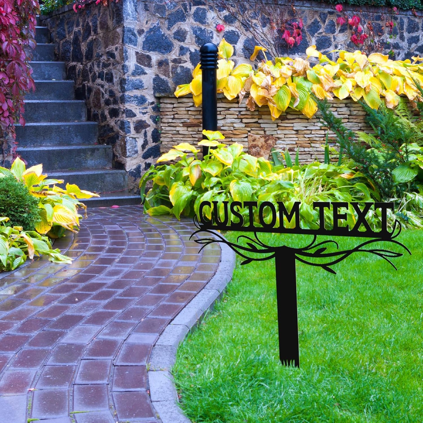 Custom Metal Text Garden Stake, Personalized Garden Sign, Garden Marker, Outdoor Sign, Steel Yard Art, Lawn Garden Art, Garden Sign on Stakes, Personalized Garden Signs for Outside, Housewarming Gift