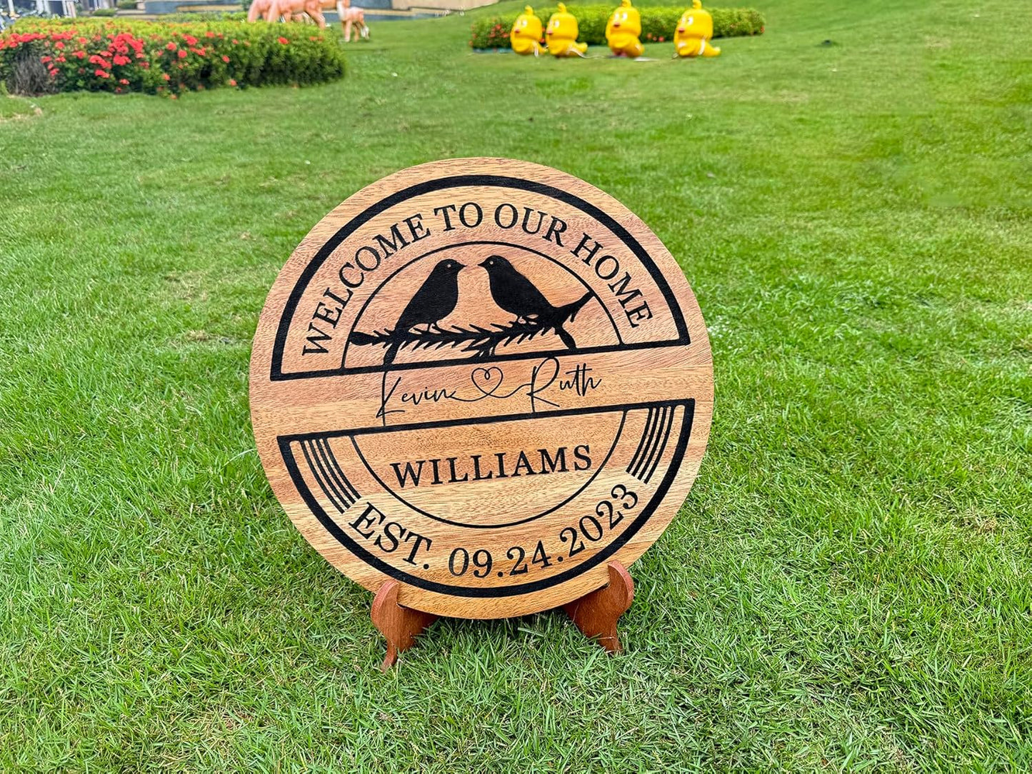 Personalized Anniversary Wedding Gifts for Couple Parent Husband Wife, Wooden Name Sign, Large Rustic Wedding Wall Decor, Custom with Your Names and Dates, Personalized Gift