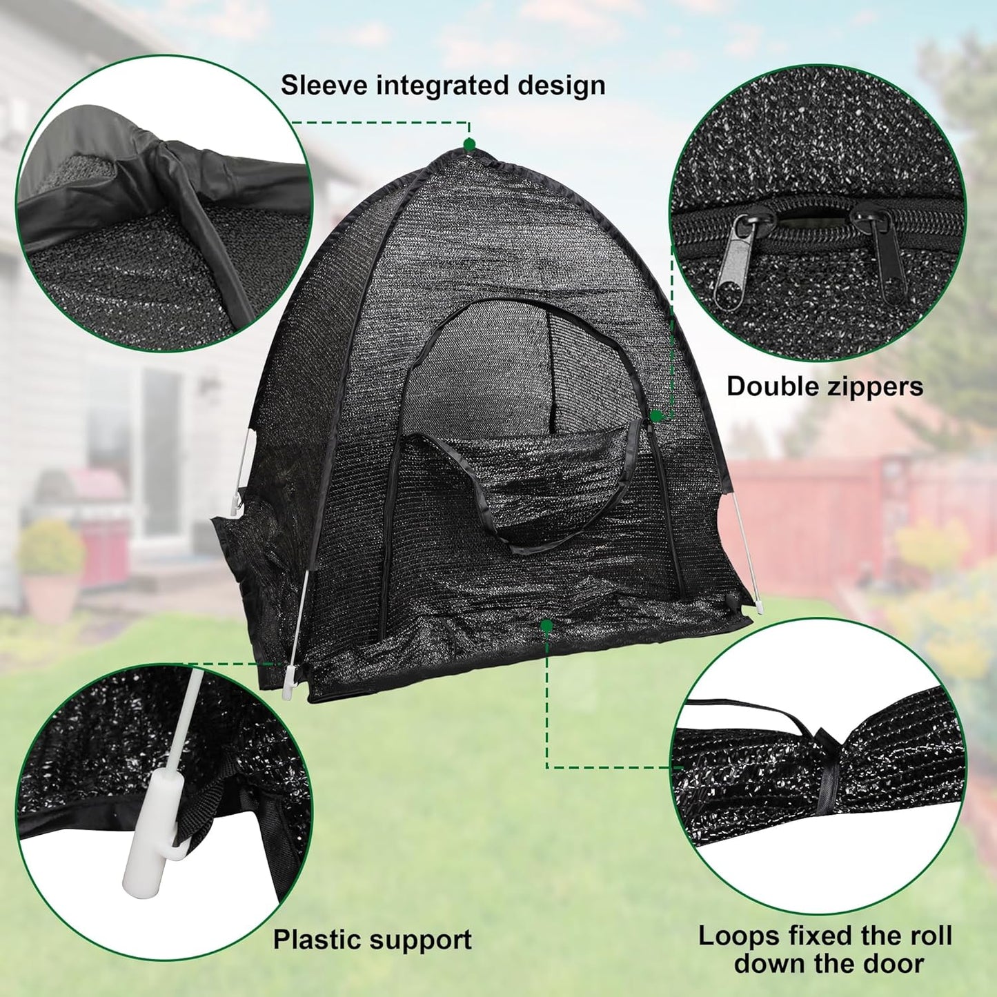 winemana 2 Pcs 70% Plant Shade Tent for Garden, 33.5x35.5x31.5 inch Sun Shade Netting Cloth for Outdoor Plants, Pop Up Net Cover UV Resistant, Insect Animal Protective Covers for Vegetable Fruit Crops