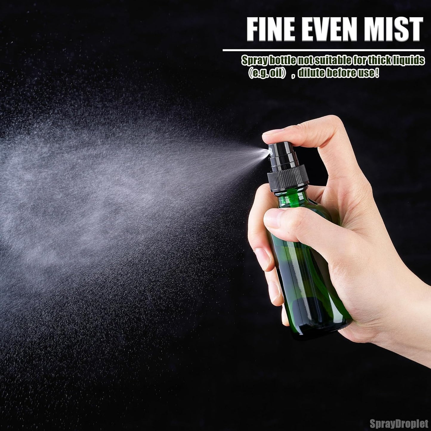 2 oz Glass Spray Bottles, Reusable Fine Mist Sprayer Small Spray Bottle, Leak-Proof Design, Perfect for Travel, Skin Care, Perfumes, Botanical, Cleansing (Green, 2oz-48pcs)