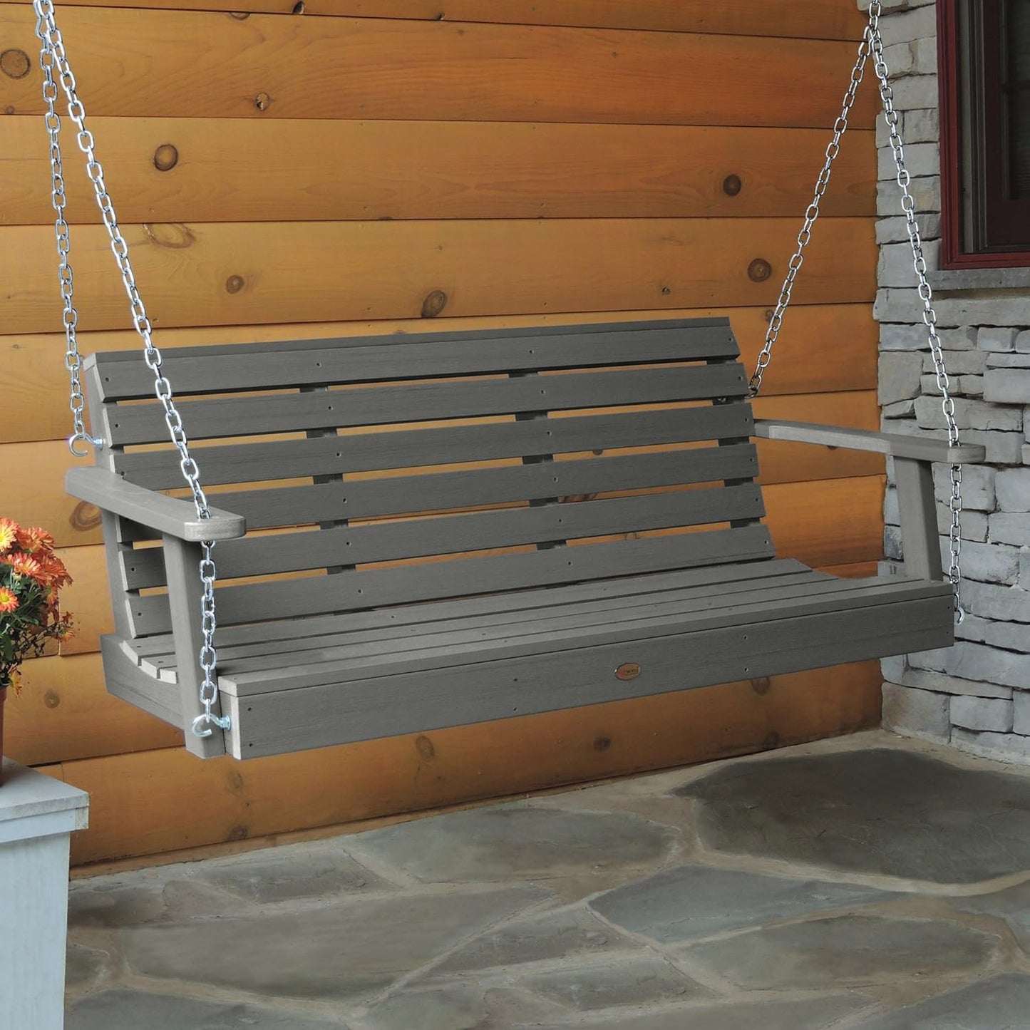 highwood Weatherly Porch Swing, 5 Feet, Coastal Teak