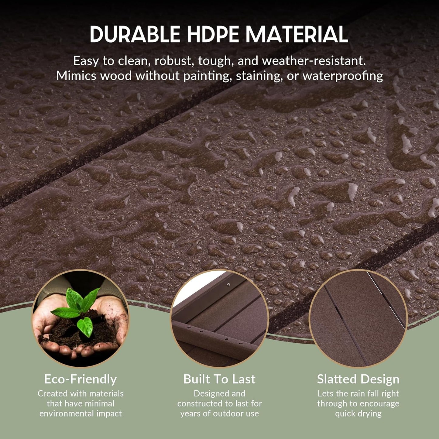 WestinTrends Malibu 55" Outdoor Patio HDPE Adirondack 2-Tier Shelf Console Table, Dark Brown