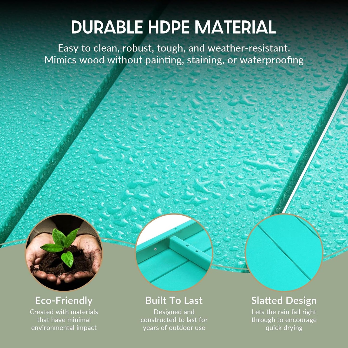 WestinTrends Malibu 55" Outdoor Patio HDPE Adirondack 2-Tier Shelf Console Table, Turquoise