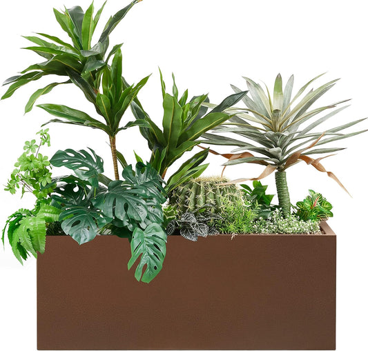 Metallic Heavy Long and Large Outdoor/Indoor Planter Box, 38”Lx15”Wx15”H, 40Pounds, Espresso