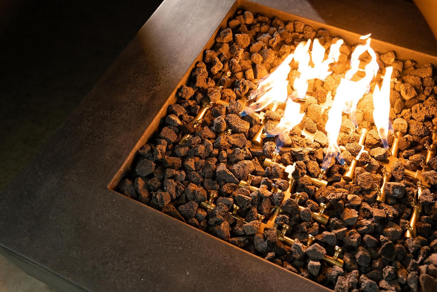 11" Inch Brass Jet Burner for Round & Square Fire Pit - Natural Gas or Propane Fire Pit Fireplace - Premium Fire Pit Burner for Outdoor (11" Inch, Propane)