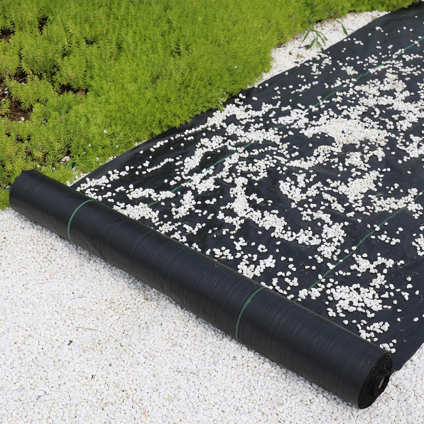 LIUJIAYI 2.4oz-4FTx600FT Weed Barrier Landscape Fabric - Durable Weed Block Gardening Ground Cover Mat, Woven Geotextile Fabric for Underlayment, Commercial Driveway Stabilization, Weed Control Cloth