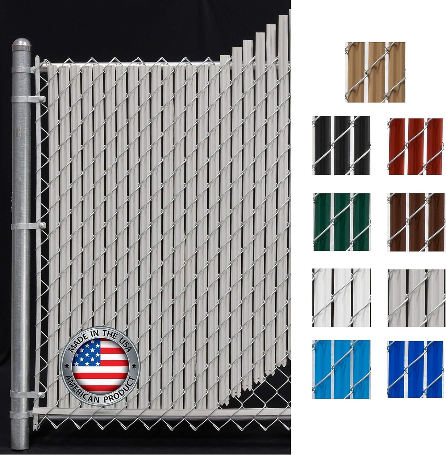 Wave Slat (9 Colors) Single Wall Bottom Locking Privacy Slat for 4', 5', 6', 7' and 8' Chain Link Fence (7 ft, Gray)