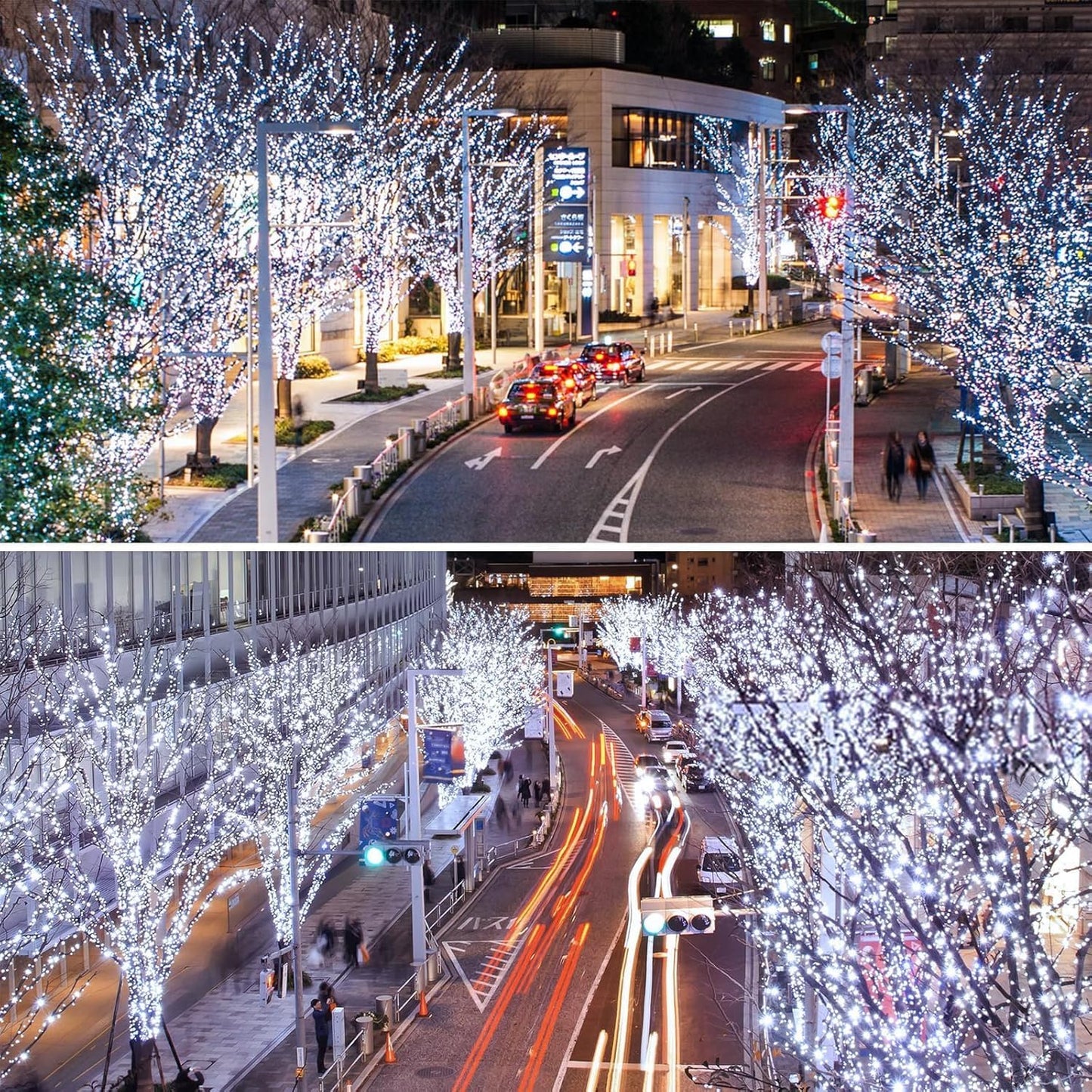 Solar String Lights Outdoor Waterproof 4PK 400LED 132FT Twinkle Lights Auto On/Off Solar Powered LED Fairy Light Green Wire with 8 Modes for Christmas Tree Party Wedding Garden Decoration (Cool White)