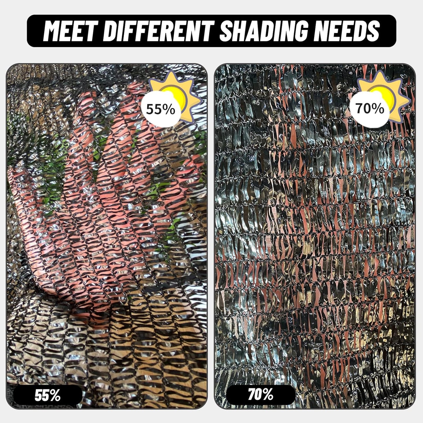 Cool Area 70% Sun Shade Cloth Mesh Tarp with Grommets for Plant Cover 10x20ft Patio Canopy Garden Pergola Greenhouse Car Barn Kennel Black