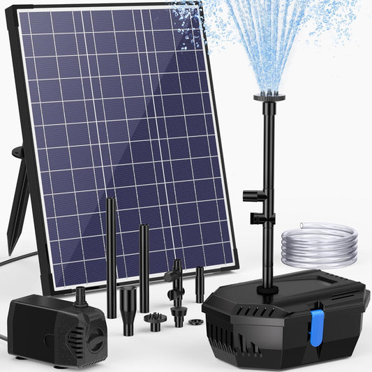NFESOLAR Solar Pond Filter Fountain, 20W Solar Pond Pump with Pond Filter, 16.4FT Cord, 6.6FT Tubing for Outdoor Small Pond 120-300 Gallons, Fish Tank, Pool, Garden Waterscape N3222