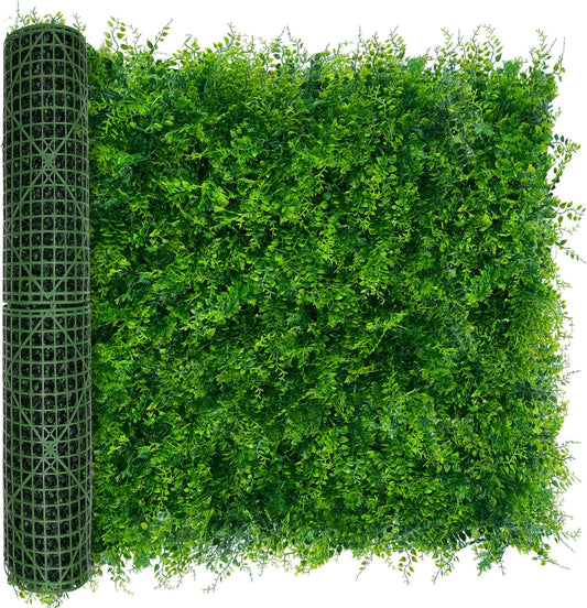 Greenery Faux Grass Wall Backdrop 40"x120"（33.5 SQFT） UV-Anti Artificial Green Boxwood Panel for Patio Balcony Privacy & Ivy Fence Covering Privacy, Garden, Backyard Wall Backdrop Decor