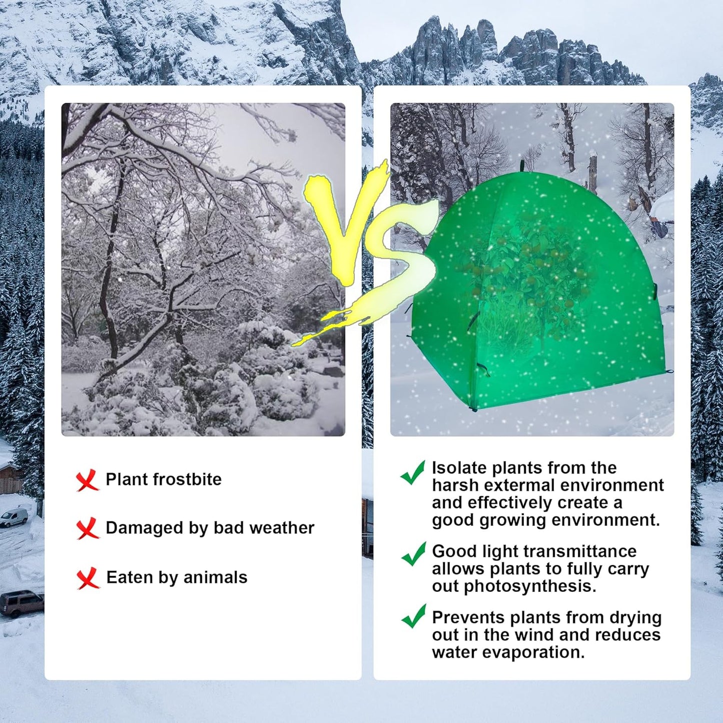 36″*36″*38″ Winter Plant Warm Covers - Raised Bed Cover, Garden Row Accelerator, Warm Tent Freeze Protection Humidity Domes for Germination, Seedling Propagation Protecting Plants from Animals 2 PCS