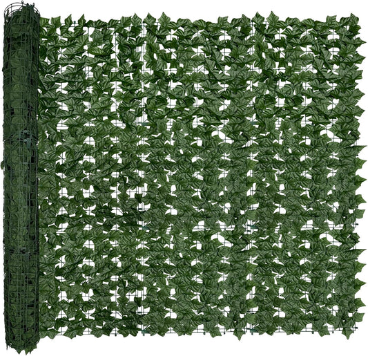 Artificial Ivy Privacy Fence Screen,128" by 60" (53.5 SQFT) UV-Anti Faux Hedge Fence and Fake Ivy Vine Leaf Wall Panels for Indoor&Outdoor Green Backdrop, Garden Greenery Decor