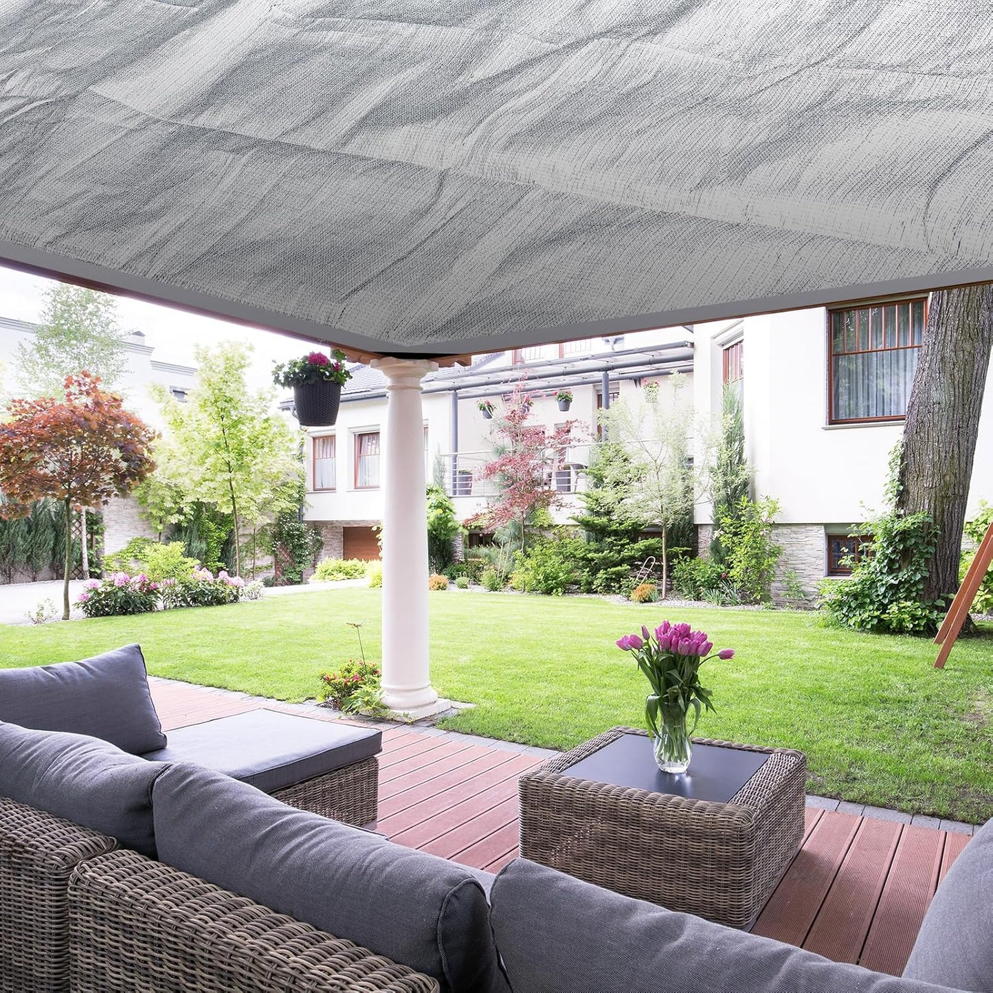 99% Aluminet Shade Cloth Reflective Tarp 10 x 10 ft Aluminium Cloth Porch Privacy Screen with Grommets for Car Garden Pergola Patio Sun Shade Kennel Cover Durable Mesh Canopy Cover Easy Setup