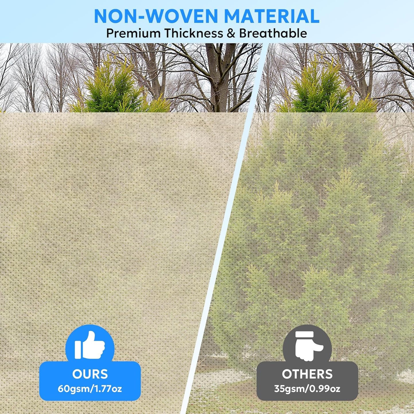 MIXC 4 Packs 2 Size Plant Covers Freeze Protection, Winter Plant Cover Cold Weather Tree Frost Cloth Warm Blankets Shrub Covers for Outdoor Plant （23''×23''+47''×71''）