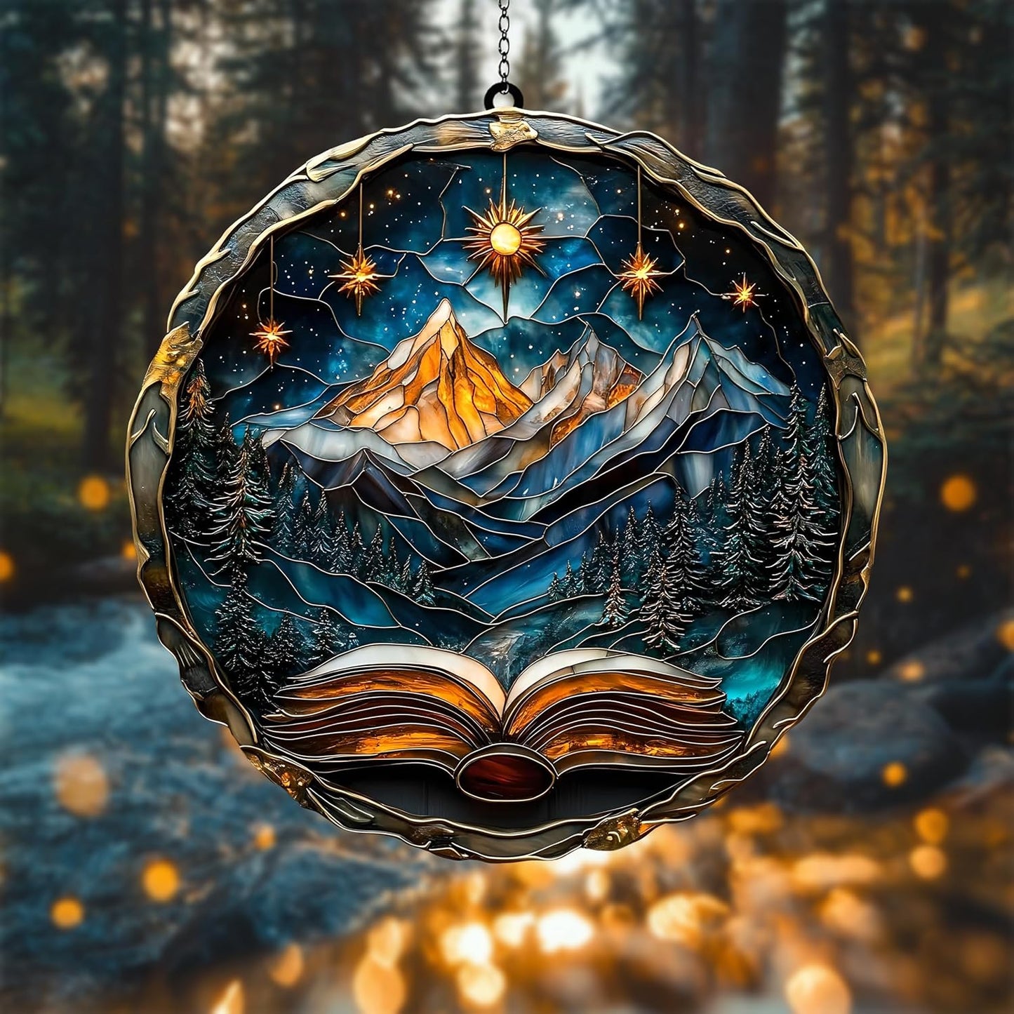 Starry Light Acrylic Suncatcher Window Hanging Wall Decor Fantasy Book Lover Reader Gift