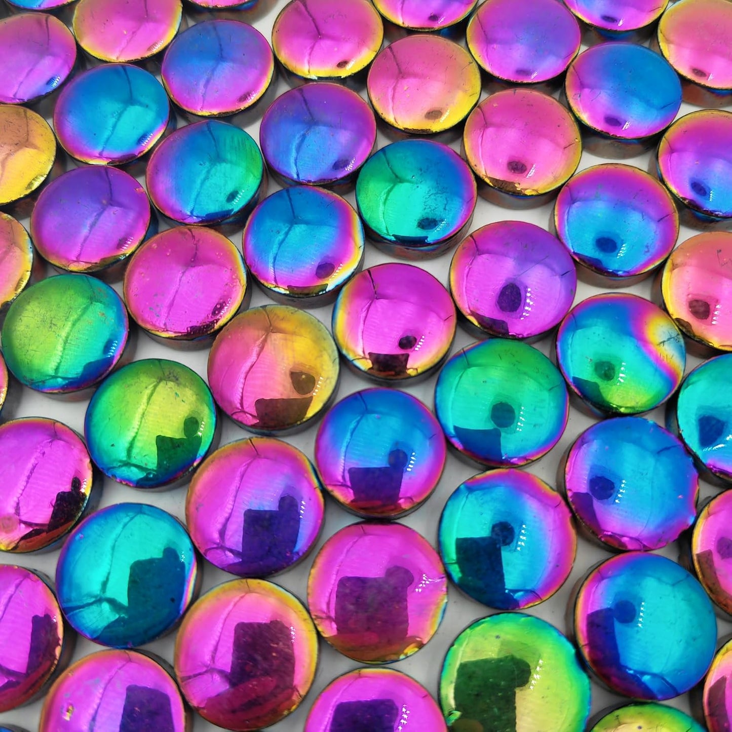 500g/1.1lb Round Ceramics Mosaic Tiles,120PCS DIY Making Creative Ceramic Mosaic Tiles for DIY Craft Plates Flowerpots Vases Cups Mosaic Making Supplies (0.78 inch Rainbow Round)