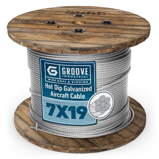1/8’’ 7x19 Hot Dip Galvanized Aircraft Cable – Steel Wire Rope - 150 Feet