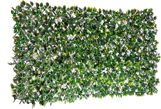 Naturae Decor Expandable Willow Trellis - Outdoor Privacy Screen - Sturdy and Flexible - Realistic Look - 36 in x 72 in - Rose Leaves