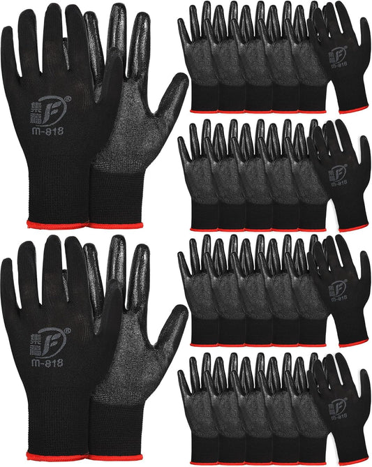 Nuogo 24 Pairs Gardening Gloves for Men Women Rubber Coated Landscaping Work Gloves Safety Work Construction